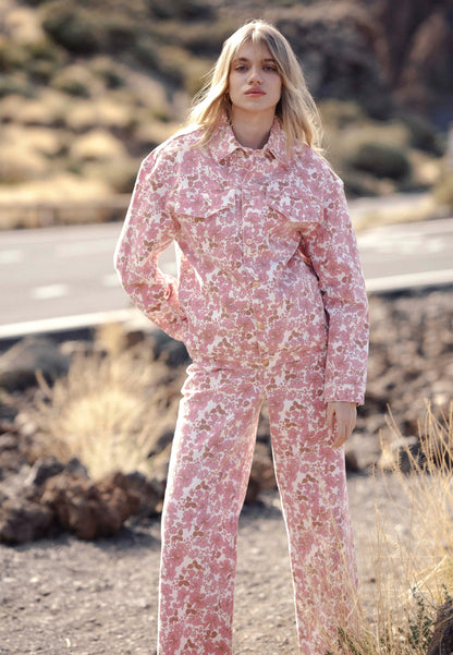 DONY denim trousers in a pink floral print