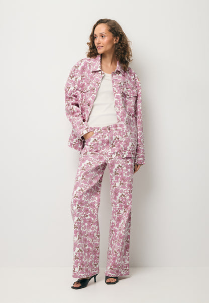DONY denim trousers in a pink floral print