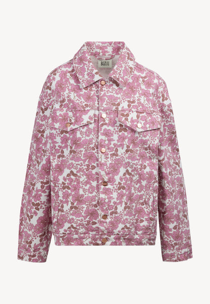 PRINSA denim jacket in a pink floral print