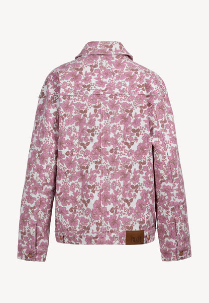 PRINSA denim jacket in a pink floral print