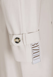 Beige women’s oversized coat with side stripe RACHELLA