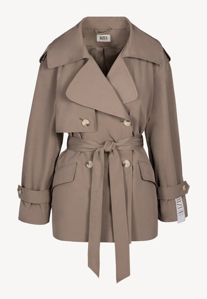 Short double-breasted trench coat RACHY in taupe