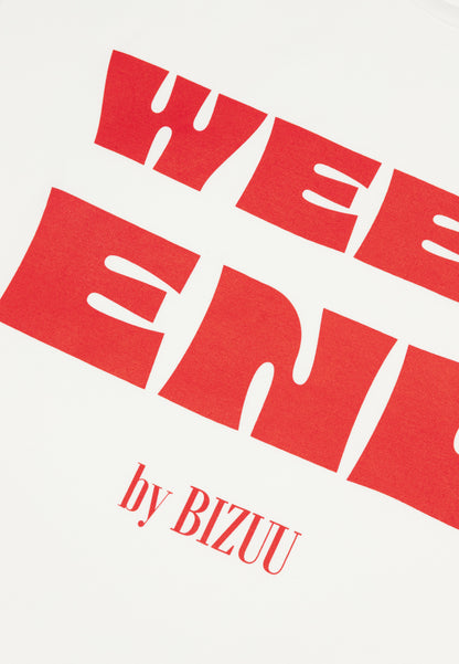 Cream oversize T-shirt with print RALZA