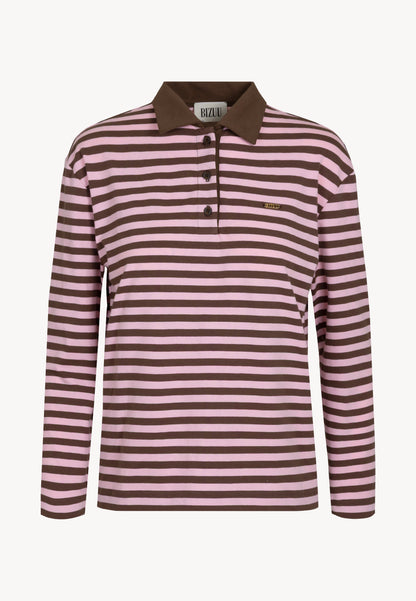 Cotton longsleeve with polo collar RAYA