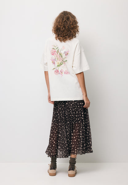 Cream oversized T-shirt with a back print RIONA