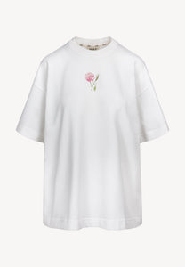 Cream oversized T-shirt with a back print RIONA