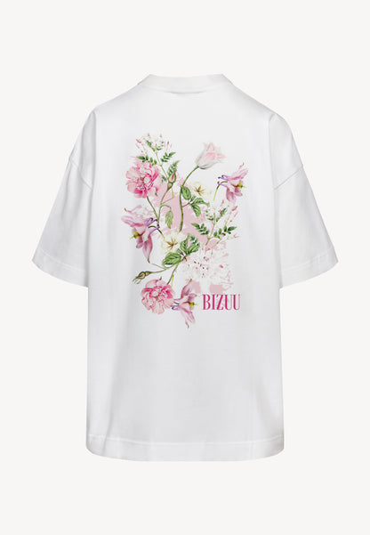 Cream oversized T-shirt with a back print RIONA