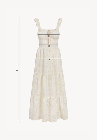 Cream dress with a tie at the neckline ROCHELLE