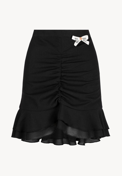 Black mini skirt with ruffles ROSALIAN
