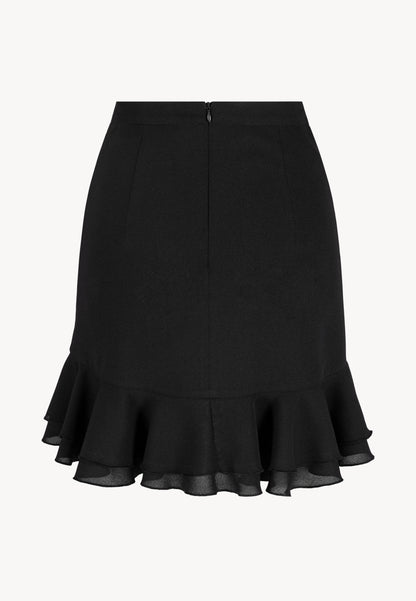 Black mini skirt with ruffles ROSALIAN