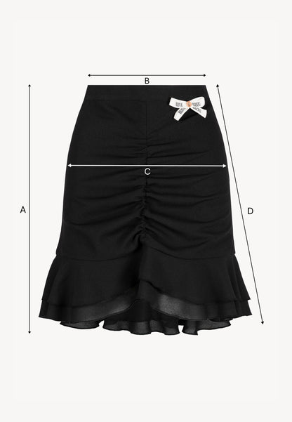 Black mini skirt with ruffles ROSALIAN
