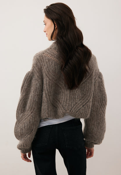 Oversized openwork sweater ROSSO beige