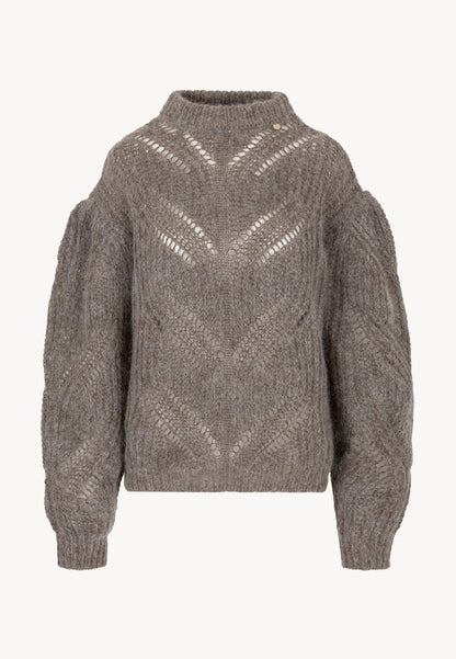 Oversized openwork sweater ROSSO beige