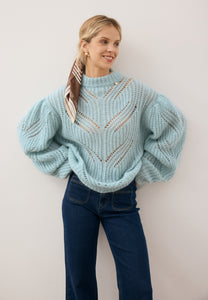 Oversized openwork sweater ROSSO blue