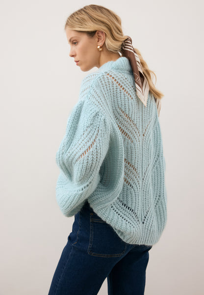 Oversized openwork sweater ROSSO blue