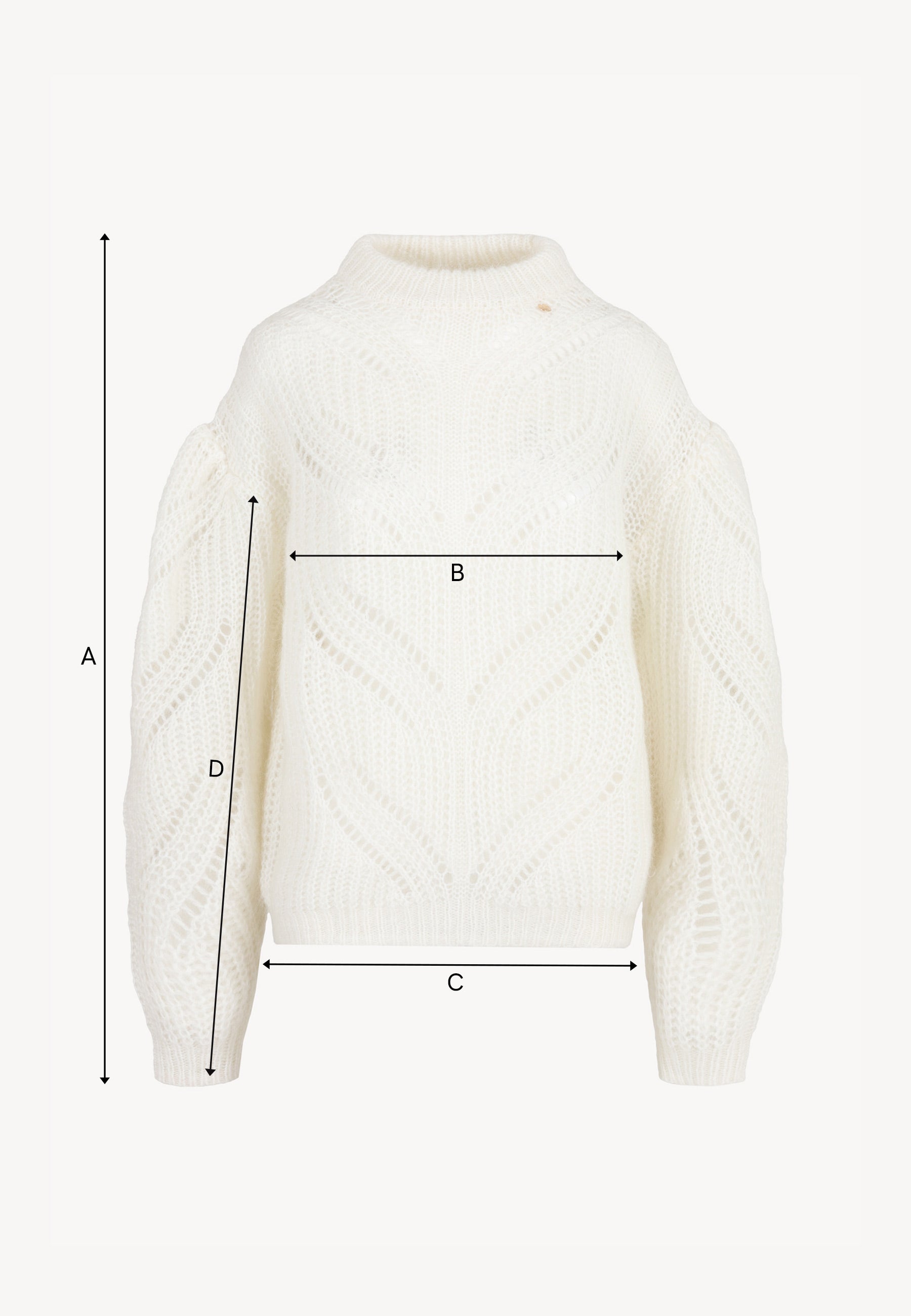 Oversized openwork sweater ROSSO cream – Bizuu