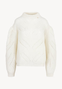 Oversized openwork sweater ROSSO cream