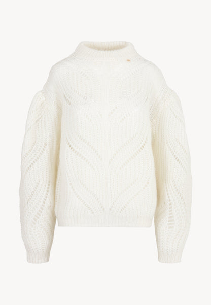 Oversized openwork sweater ROSSO cream