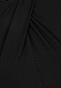 Black midi dress with decorative twist ROTTA