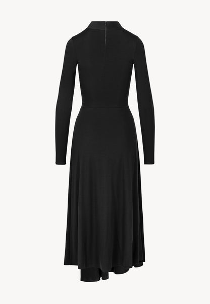 Black midi dress with decorative twist ROTTA