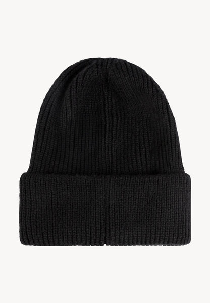 Black merino wool blend beanie ROYU