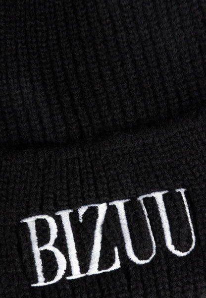 Black merino wool blend beanie ROYU