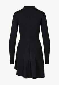 SALOMEI black dress with ruching at the waist