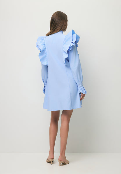Light blue SANN mini dress with decorative ruffles