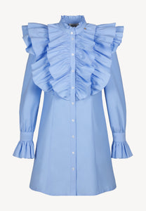 Light blue SANN mini dress with decorative ruffles