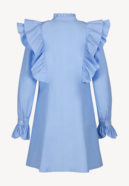 Light blue SANN mini dress with decorative ruffles
