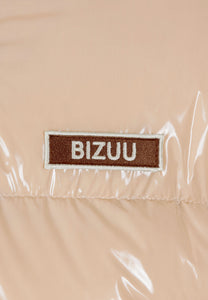 Beige puffer jacket made of glossy fabric SANYA