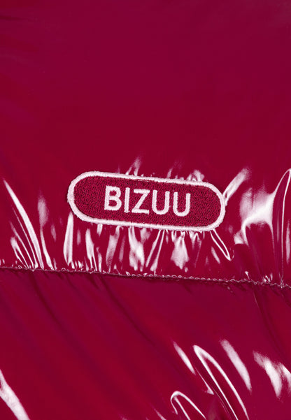 Burgundy puffer jacket made of glossy fabric SANYA