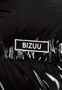 Black puffer jacket made of glossy fabric SANYA