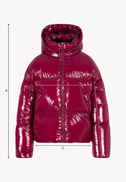 Burgundy puffer jacket made of glossy fabric SANYA
