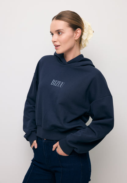 Blue hoodie with SAY logo