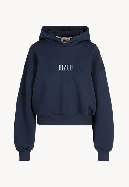 Blue hoodie with SAY logo