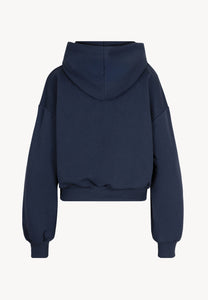 Blue hoodie with SAY logo