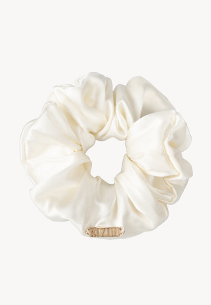 Cream SERENA silk scrunchie