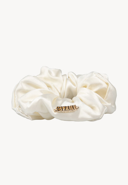 Cream SERENA silk scrunchie