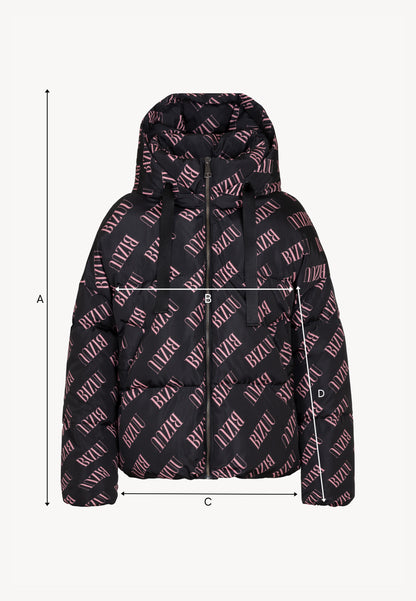 Puffer jacket in a unique print SEUL black