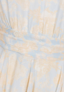 Blue mini dress with a decorative neckline SIERRA