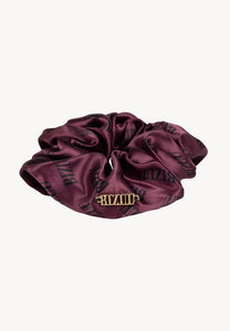 SILKY burgund logo silk hair elastic band