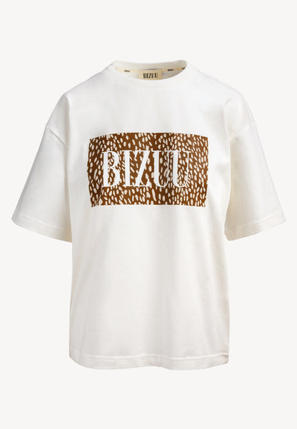 Cream oversized SIME T-shirt with a logo