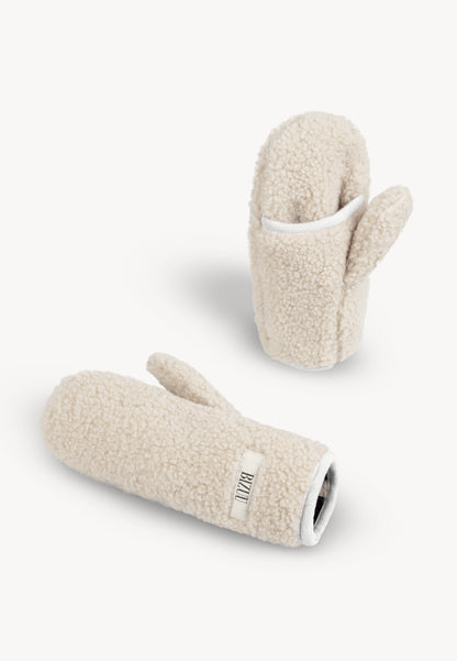 Cream faux shearling gloves SNUGGIE