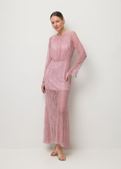 Pink lace maxi dress SOLIN
