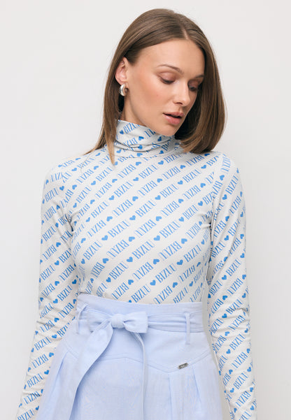 Cream fitted logo turtleneck SOPHIE