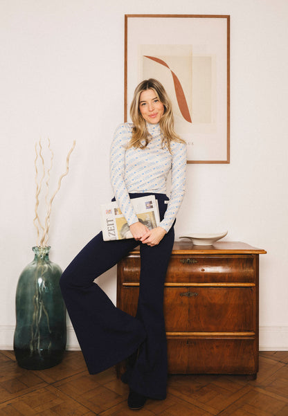 Cream fitted logo turtleneck SOPHIE