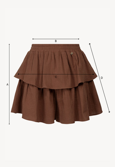 Brown muslin shorts with frill OSTER