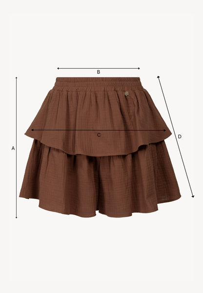 Brown muslin shorts with frill OSTER