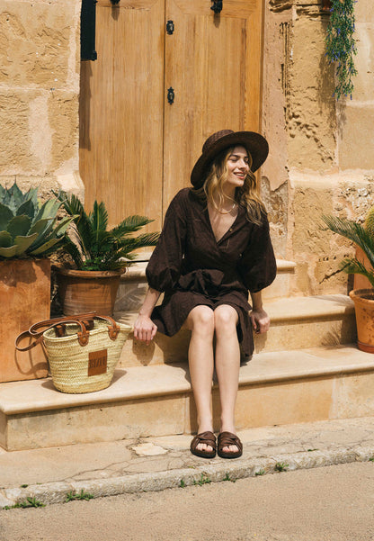 Envelope mini dress AMBROSIA brown